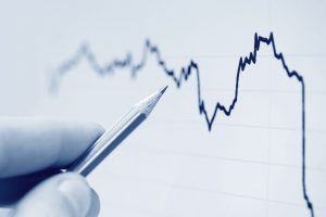 Stock market graphs.